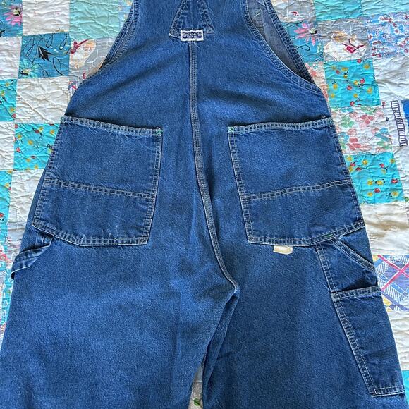 Vintage 80s Big Smith Dark Wash Sanforized Cotton Denim Overalls USA XS S - Picture 5 of 6